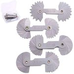 GLARKS G-985 4 Pack R0.3-1.5/ R1-6.5/ R7-14.5/ R15-25 Radius Gauge Set, Stainless Steel Radius Fillet Gage Portable Concave Convex Measuring Tool for Tool and Die Makers Check