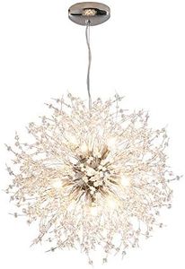 Surpars House 12-Lights Modern Sputnik Chandelier Dandelion Pendant Light,Silver