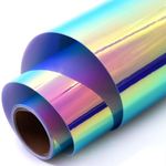DINOVIN | Dark Holographic | HTV Vinyl Rolls Heat Transfer Vinyl | HTV Vinyl PU for Shirts, Iron on Vinyl for Cricut & Cameo - Easy to Cut & Weed for Heat Vinyl Design | 12in x 24in