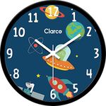 Clarco Designer Decorative Analogue Round Plastic Wall Clock with Glass for Home(12 x 12 Inch / 30 x 30 cm)(WL_782L) (Blue)