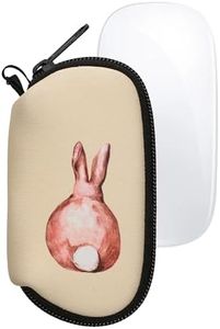 kwmobile Neoprene Case Compatible with Apple Magic Mouse 1/2 - Case Bag - Rabbit Tail Brown/White/Beige