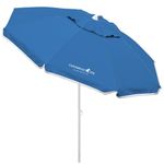 Caribbean Joe Beach Umbrella, Portable and Adjustable Tilt Sun Umbrella with UV Protection, Vented Canopy, Full 6.5 ft Arc, Blue, 6.5 FT, Umbrella