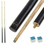 Wollowo 2 x 57 Inch White Ash Wood Snooker/Pool Cues