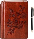 SETTINI Wildflowers Writing Journal, Gift for Women. Hardcover Faux Leather Notebook for writers Travel Journal Lined 6x8.5 Gift Set: journal with luxury pen.