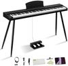 LALAHO 88 Key Semi-Weighted Keyboard Piano, Digital Piano Keyboard with Professional Triple Pedal, Bluetooth MIDI Function, Advanced Chip and Full Equipment for Beginner (Black)