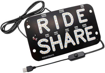 YSY LED Car Window Accessory Sign RIDESHARE for Ride Share Drivers Taxi Light - 6ft. USB Cable [On/Off Switch] (Pink)