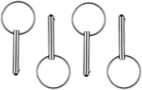 316 Stainless Steel Quick Release Pin w/ Drop Cam,TTZEZE Umbrella Pin Replacement,Bimini Top Pin Marine Hardware Diameter 1/4"(6.3mm), Usable Length 1.13"(28.8mm) 4 Pack