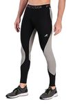 ReDesign Apparels Men's Nylon Compression Pant/Megging/Tights PB Series (M, Black/L.Grey)