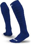 Nxtrnd XTD Scrunch Football Socks, Extra Long Padded Sport Socks for Men & Boys, Navy Blue, Medium