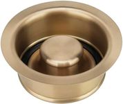 Garmaing Champagne Bronze Sink Garbage Disposal Flange and Stopper for Kitchen - Fit 3.5 Inch Standard Sink - 304 Stainless Steel Champagne Brushed Brass Garbage Disposal Drain - with Rubber Ring