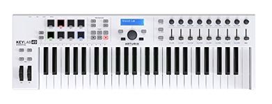 Arturia KeyLab Essential 49-49 Key USB MIDI Keyboard Controller with Velocity Sensitive Synth Action Keys, 8 Drum Pads, 9 Faders, 9 Knobs and Analog Lab V Software Included