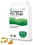 Turmeric For Dogs - 120 x 500mg Capsules, Dog Pain Relief Anti Inflammatory for Hips and Joints - Dog Joint Supplements for Senior Dogs - Curcumin Turmeric for Dogs with Black Pepper (120 Capsules)