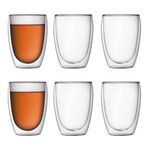 Bodum Pavina 6 Piece Double Wall Glass, 0.35L/12 oz, Clear