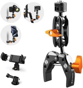 K&F Concept MS13 Magic Arm with Super Clamp, Super Clamp with Two 360° Ball Heads, 1/4" Thread and 1/4" Screw Compatible with Camera, Phone, GoPro, Tripod