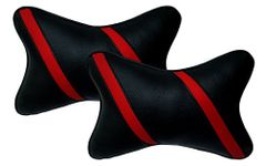 AUTOFIT ( Neck Rest Pillow Black RED Universal for All Cars