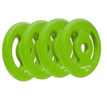 Amazon Brand - Symactive Neoprene Coated Solid Weight Plates, 30mm Centre Hole, Set of 4, 1 Kg