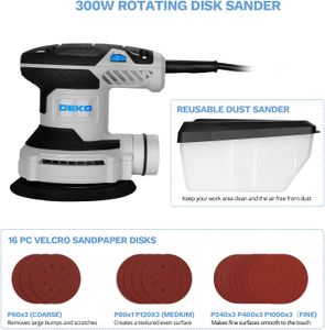 DEKOPRO 300W Orbital Sander – Powerful Electric Handheld Tool