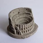 Coloseum Cement finish Ashtray COLOSSEUM MONUMENT MINIATURE CONCRETE - ARCHITECTURAL DESK ACCESSORY PAPER WEIGHT OR ROMAN ASHTRAY