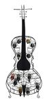 Deco 79 Metal Cello 26 Bottle Standing Wine Rack, 27" x 8" x 68", Black