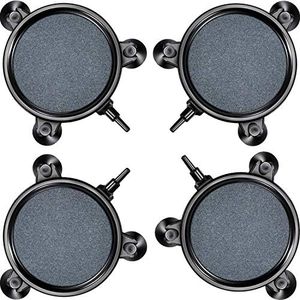 4 Pieces 4-Inch Air Stone Disc Bubble Diffuser Fish Tank Bubbler with 12 Pieces Suction Cups for Hydroponics Aquarium Fish Tank Pump Aerator Diffuser Round Air Stone Kit (Blue Gray)