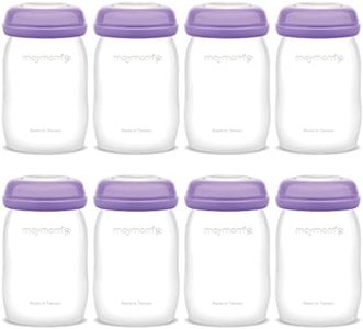 Maymom Storage Bottles Compatible with Lansinoh Pumps, Widemouth Version; Replace or Compatible with Laninoh Momma Bottles; 8 ct, 5oz