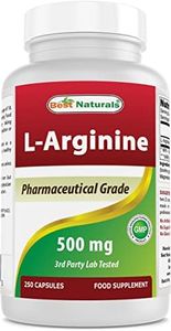 Best Naturals L-Arginine 500mg 250 Capsules - Pharmaceutical Grade L Arginine supplement promotes nitric oxide synthesis