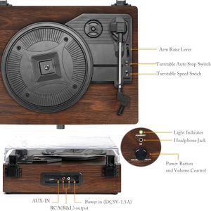 Udreamer Vinyl Record Player – Coffee Brown Turntable