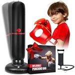 Boxerpoint Inflatable Punching Bag for Kids – 63 Inch Kids Boxing Bag with Stand – Free Standing Punching Bag Kids – Boxing Equipment for Kids