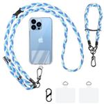 AULEEP 2pcs Cell Phone Lanyard, Crossbody Phone Lanyard Adjustable Lanyard for Phone, Universal Phone Lanyard Anti Theft Phone Neck Lanyard Cell Phone Lanyard Wrist Strap for Women Men (Blue)