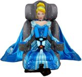 Disney Cinderella (Blue) 2-in-1 Car Seat by KidsEmbrace | Forward-Facing Harness (26.5–65 lbs) & Booster Mode (40–100 lbs) | Latch | Premium Fit with Multi-Position Headrest, Harness & Recline