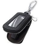 Universal Vehicle Car Key case Genuine Leather Car Smart Key Chain Keychain Holder Metal Hook and Keyring Zipper Bag for Remote Key Fob