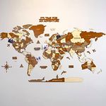 3D Wooden World Wall Art, Multilayered Travel Wall Art with States and Capitals, Wall Decor For The New House, Office Decor, Birthday Present (M_, Sirius)