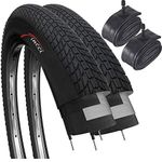 Fincci Set Pair Bike Tyre 20 x 1.75 Inch 47-406 Cycle Mountain Tyres with Schrader Inner Tube for BMX or Kids Childrens Bike and Folding Bicycle 20x1.75 (Pack of 2)