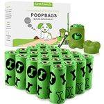 Nestling® Poo Bags with Dispenser for Dog Waste, 300 Dog Poop Bags, Super Strong 100% Leak Proof Biodegradable (Green)