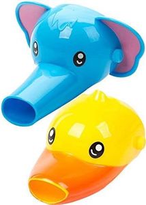 YIQI Extensor de Grifo para niños bebés Niños - Juego de 2 Extensores de Animales para lavamanos del lavamanos de Las Llaves (Elefante + Patos)