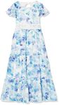 Speechless Girls' Short Sleeve Tiered Maxi Dress Special Occasion, White, 7