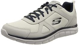 Skechers Men's Track Scloric Oxford, White Leather Mesh Pu Navy Trim, 9 UK