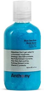 Anthony Exfoliating Body Scrub – Sea Salt, Vitamin C, And Aloe Vera Deep Cleans, Smooths Rough Patches & Soothes and Protects Skin – Blue Sea Kelp Body Wash 3.4 Fl Oz