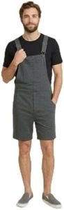Swoveralls Unisex Shorts, 3X-Large, Dark Heather Grey, Organic Cotton Blend, Men’s Overall, Women’s Overalls, Relaxed Fit Men & Women’s Bib Overall
