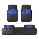 FH Group Heavy-Duty Rubber Car Floor Mats - Universal Fit, Trimmable, Climaproof - for Sedans, SUVs, Trucks - Blue