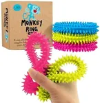 Impresa 3-Pack Spiky Sensory Rings from The Original Monkey Noodle, Fidget Bracelet for Kids with Unique Needs, Fosters Creativity, Focus and Fun-Great for Classrooms, Home & Playtime Age 3+