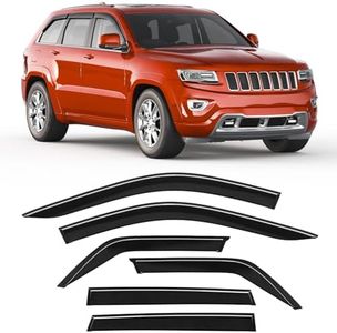 CZShiYue 6-PCS Extra-Thick Rain Guards Fit for 2011-2021 Jeep Grand Cherokee Extra Durable Tape-on Window Rain Guard Window Deflectors Vent Shades Window Visor Vent Visors Exterior