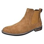 Bruno Marc Men's Suede Leather Chelsea Boots Casual Slip-On Dress Ankle Boots,URBAN-06,Tan,Size 9.5 M US