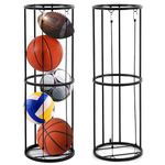 Ysglory Garage Ball Storage Vertical Ball Rack Sports Wall-Mounted Basketball Soccer Ball Holder Football Volleyball Rack Organizer Sports Ball Organizer