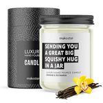 Thinking of You Candle - 220g Soy Wax with Vanilla, Jasmine & Sugared Almond - Thinking of You Gifts for Women - Pick Me Up Hug in Jar Care Package - Funny Candles by Makester