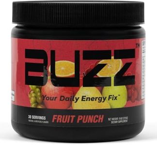 Morning Buzz Sports Energy Drink by New Health, Pre Workout, Sports Nutrition Drink, Supports Lasting Energy, Endurance, Mental Clarity, and Metabolism, 8 Ounce Powder Mix, 30 Servings (Fruit Punch)