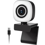 JORPETS Webcam HD 1080P with Microphone & Ring Light -USB Computer Web Cam Video Camera for Mac Windows Laptop Gaming Xbox Skype OBS Twitch Youtube Xsplit Stream Video Calling and Recording