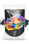 MARBLERS Cosmetic Grade Natural Mica Powder [True Black] 3oz (85g) | Pearlescent Pigment | Dye | Non-Toxic | Vegan | Cruelty-Free | Eyeshadow, Nail Polish, Bath Bomb | Soap, Slime, Candle, Resin