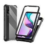 Ailiber for TCL 30 Z Phone Case, TCL 30Z T602DL Case with Screen Protector Tempered Glass, Dual Layer Structure Protection, Shockproof Corner TPU Bumper, Slim Silicone Phone Cover for TCL 30Z-Black