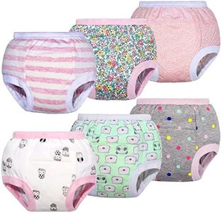 BIG ELEPHANT Baby Girls' Padded Potty Training Pants Underwear, 5T